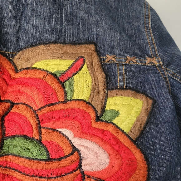 Chico's Embroidered Demin Jacket - Picture 5 of 9